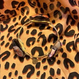 Bourbon and Bowties Gold and Black Stone Bracelet